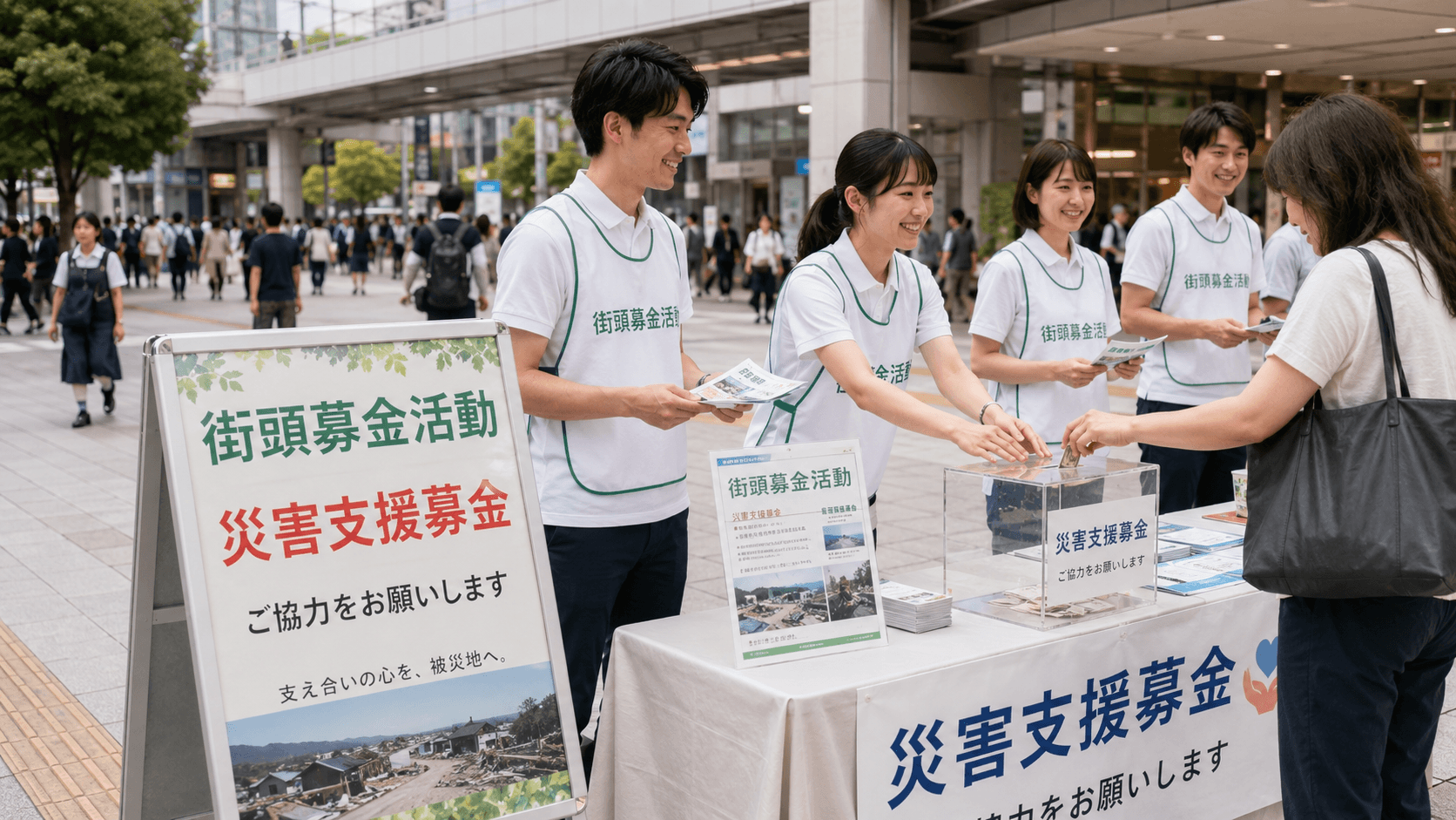 熊本地震 災害支援募金の街頭募金活動
